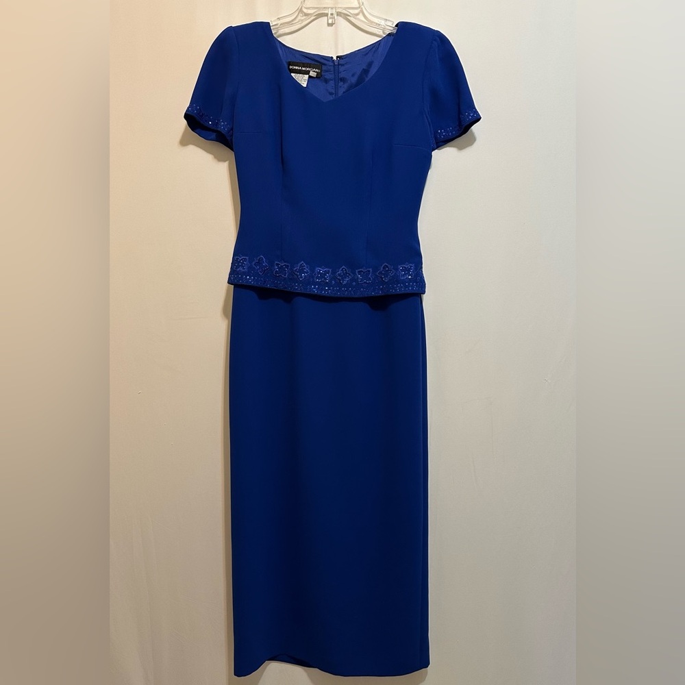 Donna Morgan Vibrant Blue Dress Size 6
